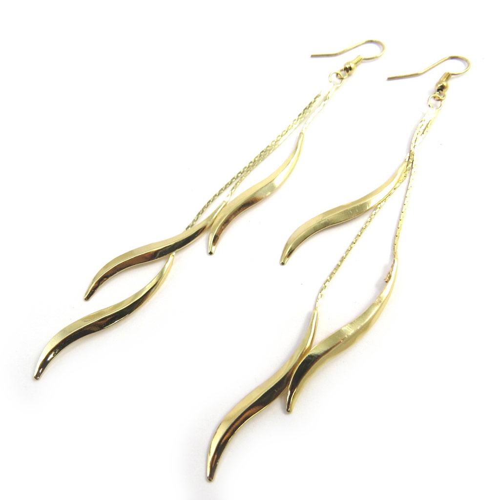 Les Trésors De Lily [L9665] - Gold 'Choreography' Earrings