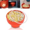 Silicone Foldable Popcorn Maker Chips Fruit Dish Red Microwave Popcorn Bowl Bucket High Quality Kitchen Easy Tools with Lid DIY