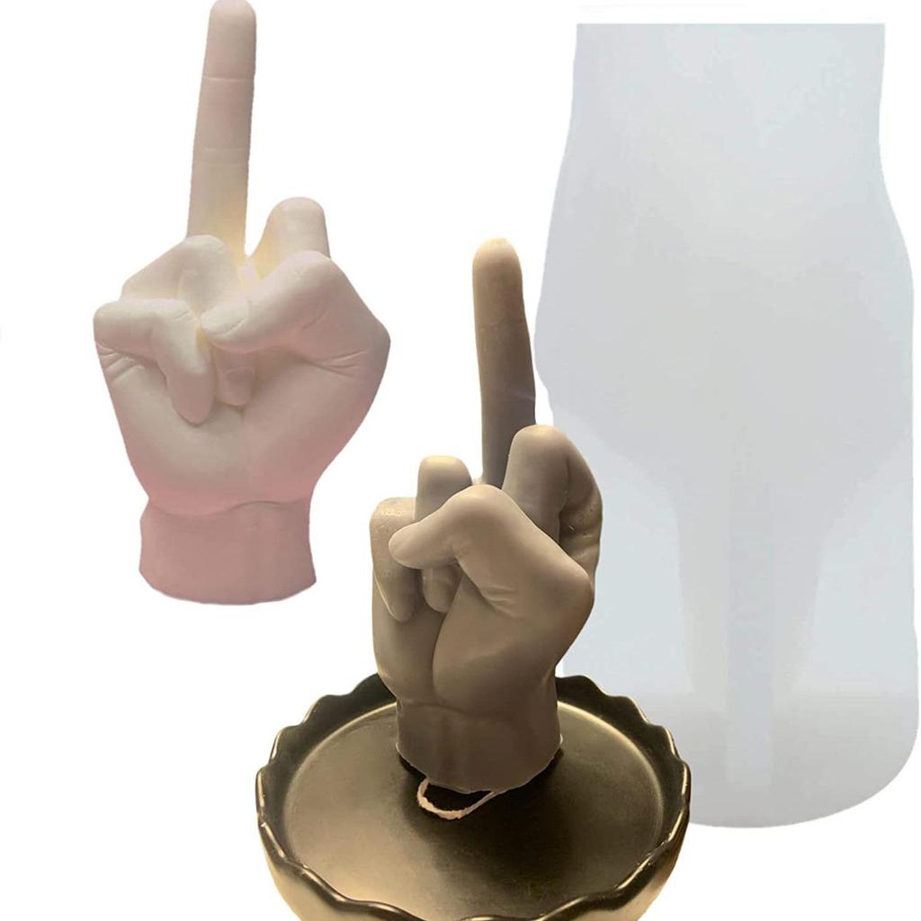 Handmade Silicone Middle Finger Mold for Creative Plaster and Cake Decorations