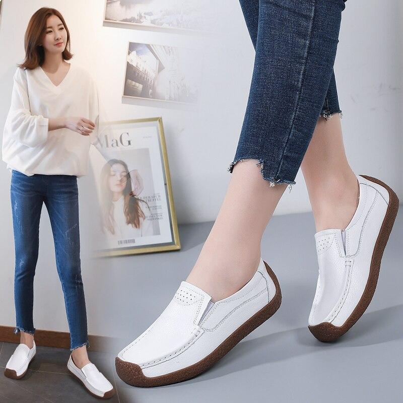 Women Penny Wildsmith Loafers Casual White Nurse Footwear Peas Soft Flats Black Driving Walking Shoes for Womens Plus Size