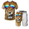 Summer 3D Printed The Lion King Men's T-shirt Shorts Set Oversized Hip Hop Sportswear Tracksuit O Neck Casual Short Sleeve Suit