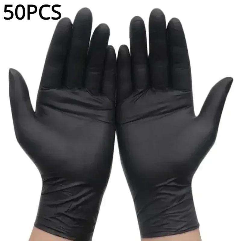 Black Nitrile Disposable Gloves Non-Medical for Cleaning,Painting,Pet Bathing Painting Gloves Household Cleaning Nitrile Gloves