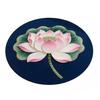 Yousheng Lotus Flower Floor Mat Round Living Room Rug Lotus Pattern Carpet with Non-Slip Backing for Home Office Bedroom Kitchen