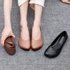 Autumn Shoes Soft-soled Soft Leather Shoes Handmade Retro Beef Tendon Medium and Old Flat-soled Women's Shoes