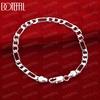 925 Sterling Silver 6mm Side Chain Bracelet Wedding Jewelry