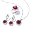 Square Zircon Ring Simple Fashion High Sense Personalized Earrings Necklace Set