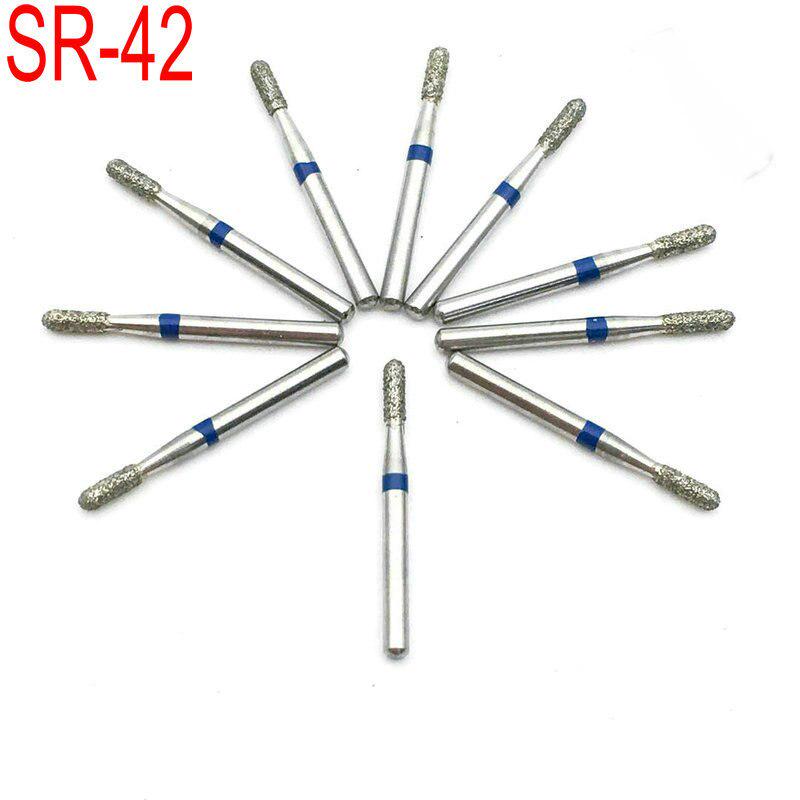 10pcs/Box Dental High Speed Bur Drill Diamond Polishing Tooth Polisher for Dentla Laboratory SR-42