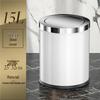 Stainless Steel Swing Lid Trash Can for Home and Kitchen, Light Luxury Design for Bathroom and Living Room.