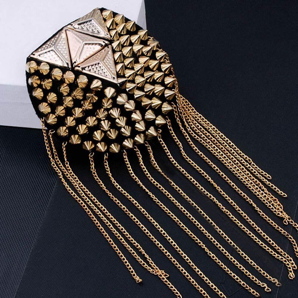 Classical Tassel Epaulette Rivet Shoulder Jewelry Vintage Clothing Accessories Club