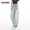 BEAUTIFUL WARDROBE Women's High-Waist Washed Wide-Leg Denim Jeans