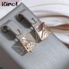 Cute Square Earrings For Women Kinel Rose Gold Color Vintage Jewelry