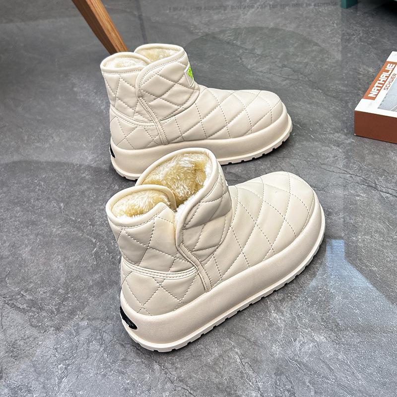 Snow Boots Women's 2024 Winter New Women's Shoes Short Tube Thermal Cotton Shoes Piled Thickened Shoes Women's Boots Shoes Women's MX7807