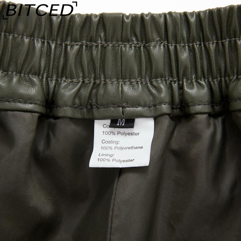 BITCED Женские минималистичные шорты из ПУ кожи, повседневные шорты свободного кроя