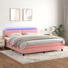 VidaXL Slat Bed Base with Mattress and LED, Upholstered Bed, Double Bed, Adult Bed for Interior Bedroom, 3134356