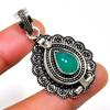 Green Onyx Gemstone 925 Silver Plated Handmade Jewelry Pendant 1.70"