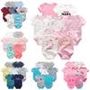 7Pcs/sets Baby Clothes Fashion Short Sleeve Cotton Newborn Baby Boy Girl Clothing Cartoon Infantil Rompers Jumpsuits Roupas De Bebe