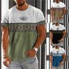 Мужская летняя футболка в стиле ретро с 3D геометрическим принтом, топ больших размеров, мужская одежда в этническом стиле, уличная одежда с круглым вырезом и короткими рукавами