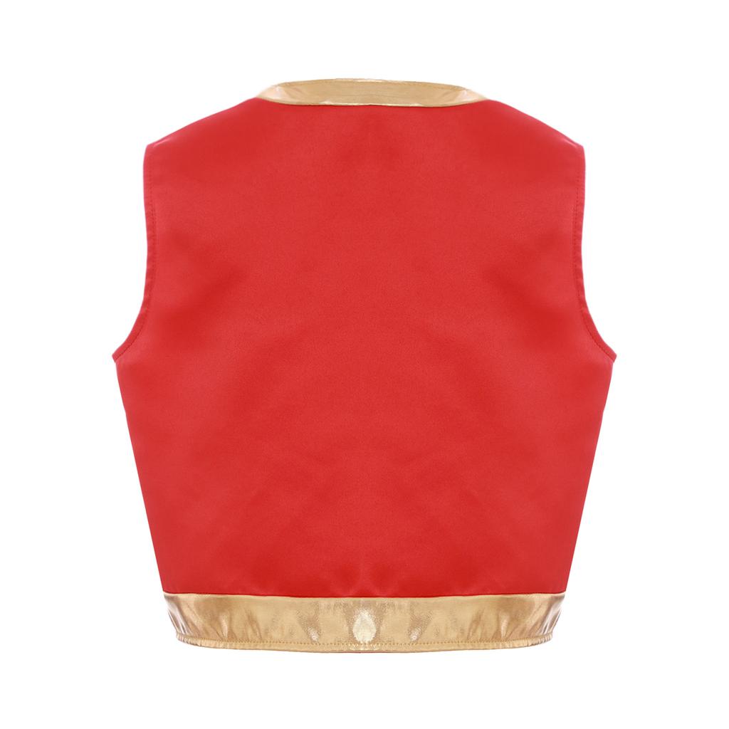 Boys Girls No-Button Toad Vest Kid Arabian Sleeveless Waistcoat Party Costume Vests