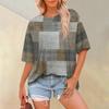 Women's Fashion Casual Floral Printed Loose Round Neck Short Sleeve T-Shirt Top