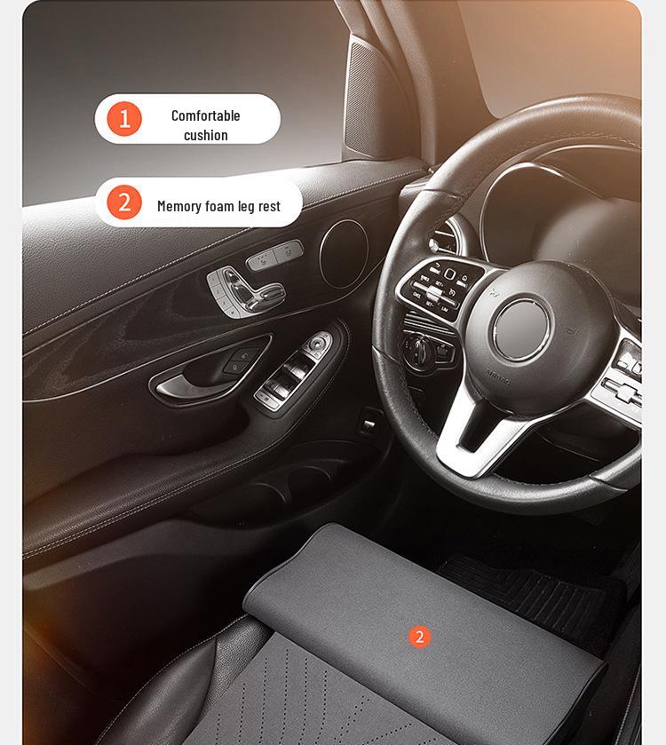 Memory Foam Car Seat Leg Rest: Wear-Resistant Suede Footrest for Pressure Relief