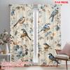 2pcs,2D Plane Printing Curtain Popular Vintage Bird Bliss Polyester Fabric (without Rod) All Seasons for Living Room, Home