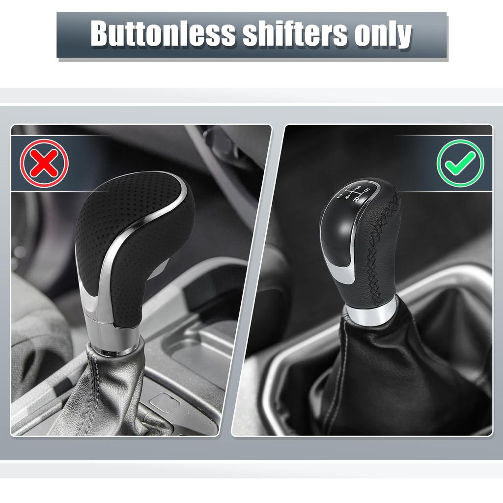 uxcell Universal 5-Speed PU Leather Auto Car Gear Lever Shifter Manual Stick Shift Knob Black