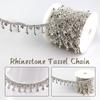 1 Yard Shiny Tassel Pendant Rhinestones Trim Fringe Crystal Chain For Diy Sewing Garment Dress Shoe Jewelry Accessory