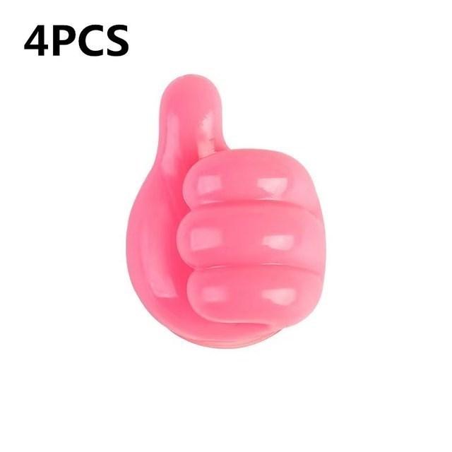 4/10Pcs Self Adhesive Silicone Thumb Wall Hooks Multifunctional Adhesive Cable Organizer Clip Key Hook Wall Hanger Storage Hooks