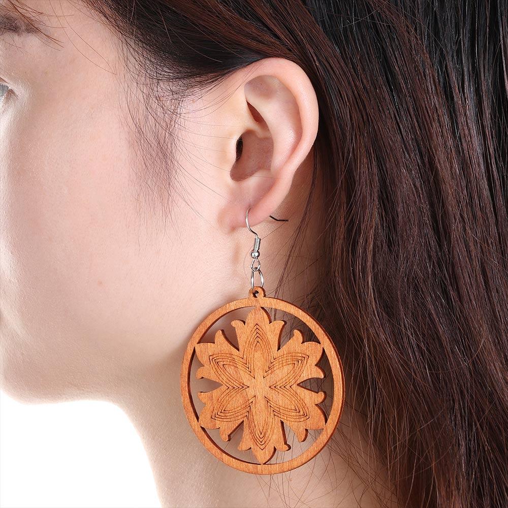 Jewelry Bohemian Wooden Earring Making African Pendant Dangle Earrings