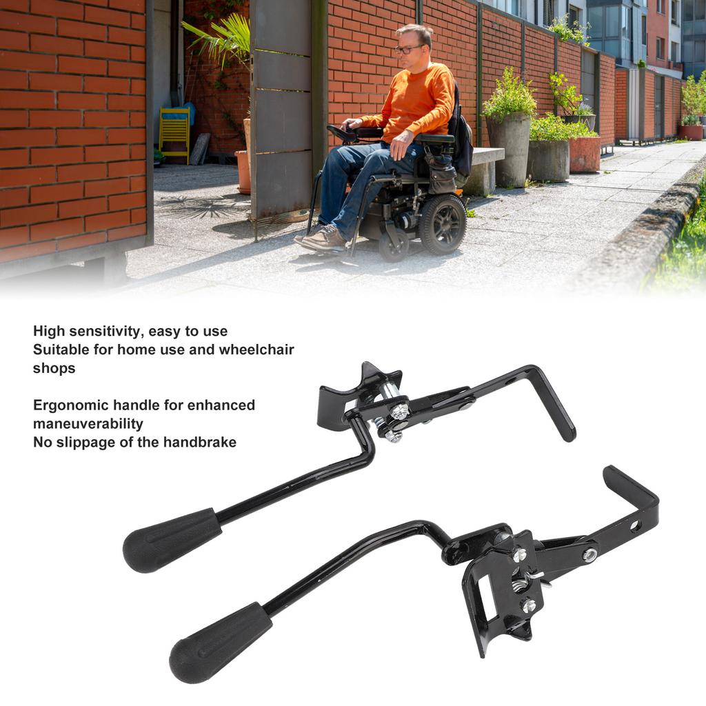 1 Pair Wheelchair Brakes Replacement Strong Brake Force High Sensitivity Left Right Side Mount Wheelchair Brakes