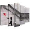 Five Piece Picture Canvas Print Banksy Balloon Girl