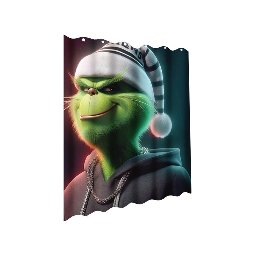 Christmas Decorations Shower Curtain: Xmas Waterproof Bathroom Decor With 12PCS Hooks 72x72Inches