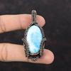 Larimar Gemstone Pendant Copper Wire Wrapped Jewelry Stylish Pendant Handmade Boho Pendant Larimar Jewelry For Gift Copper Wire Wrap Pendant