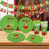 Christmas Decorations Party Cutlery Set Includes 7-inch Plate *10, 9-inch Plate *10, Paper Towels *20, Knife *10, Fork *10, Spoon *10,