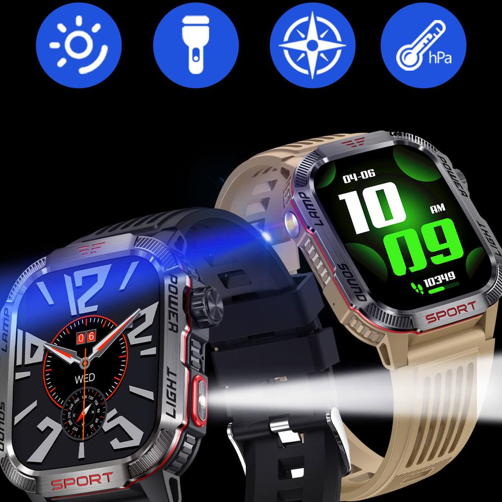 2.01-inch Smartwatch, QTLLBT, for Men and Women - Make/receive Calls, Step Counting and Calorie Tracking, Incoming Calls and Text Messages Reminders