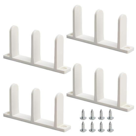 4Pcs Siding Closet Door Floor Guides Simple Installation Universal Sliding Cabinet Door Bottom Guide with Screws Set
