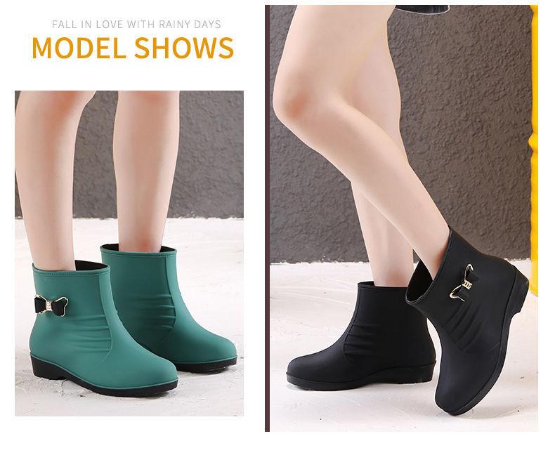 Fashion Women Boots Short Barrel Non-slip Waterproof Raining Boots for Women Spring and Autumn Trend Barrel New Platform Boots