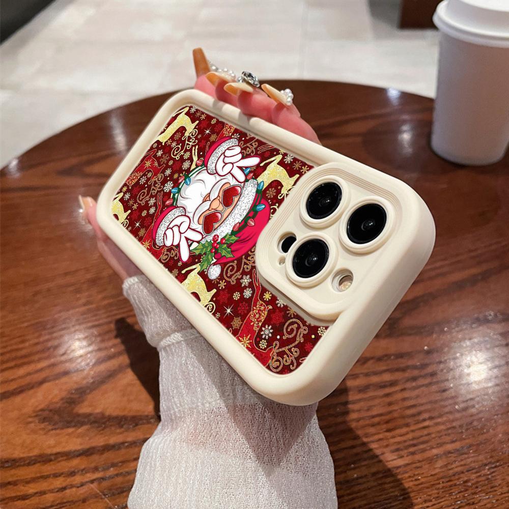 N109 Happy New Year Merry Christmas Design Soft Angel Eyes Phone Cases for iPhone 16 15 14 13 11 Pro Max 8 7 6 Plus 12 Mini XR XS Max Shockproof Cover
