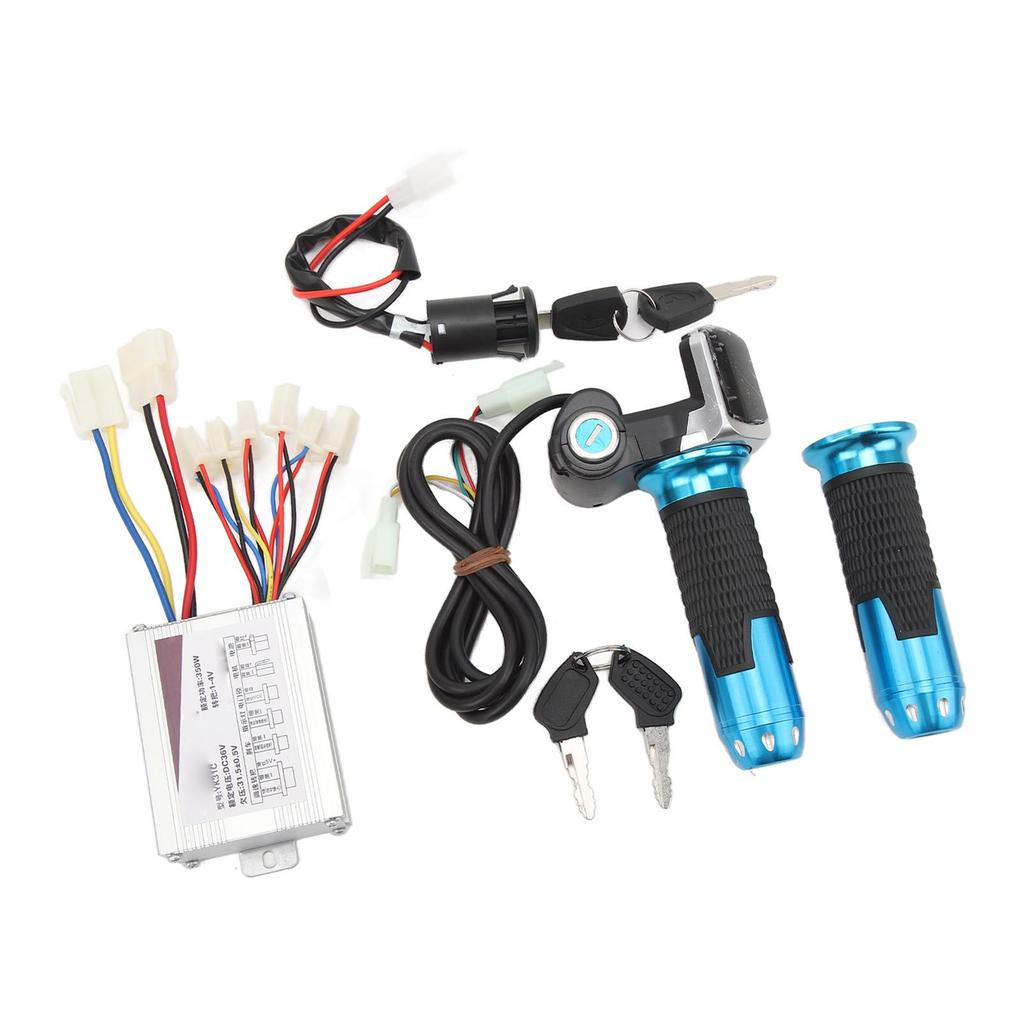 36V 350W Motor Speed Controller Square Display Screen Throttle Twist Grip Set with Lock for