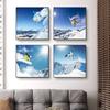 Лыжный спорт, холст, картина, настенное искусство, снежный горный пейзаж, фотографии, Настенный декор, современное украшение для гостиной, дома, Куадрос