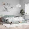 VidaXL Daybed with Trundle and Drawers Light Grey 90x200cm Velvet 3197349