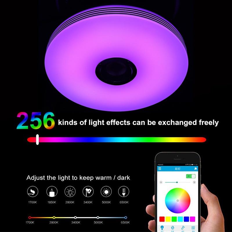 Music RGB Led Ceiling Light Lamp Flush Mount Round Music APP Bluetooth Speaker Smart Ceiling Lamp 36W/72W