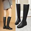 2025 Boots Women's Autumn New Women's Leather Boots Fashion Versatile Knee Boots Skinny High Waist Knight Boots Single Boots