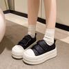 Fashion Classic Versatile Velcro Heightened Platform White Shoes Women's 2025 New Spring and Autumn Light Casual Board Shoes