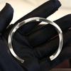 High-End Women's Silver Titanium Steel Zircon Bangle Bracelet