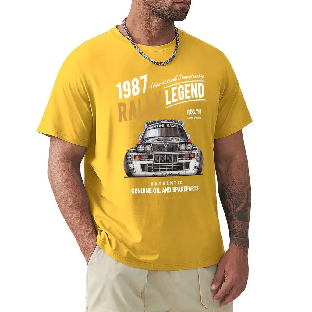 Rally Motif With 1987 Lancia Delta Integrale Hf Car Men 2019 Summer Brand Cotton Hip Hop Fitness Clothing Men T Shirt
