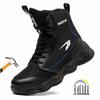 High Top Boots Men Anti Smashing Work Shoes with Steel Toe Anti Puncture Working Shoes with Protection Anti-slip Safety Shoes