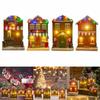 Christmas Tabletop Resin House With Colorful LED Lights and Melodic Songs for Holiday Decoration