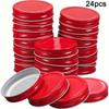 24-pack Standard-sized Plastic Mason Jar Lids - Leak-proof, Secure and Durable Storage Lids for Home Canning and Preservation