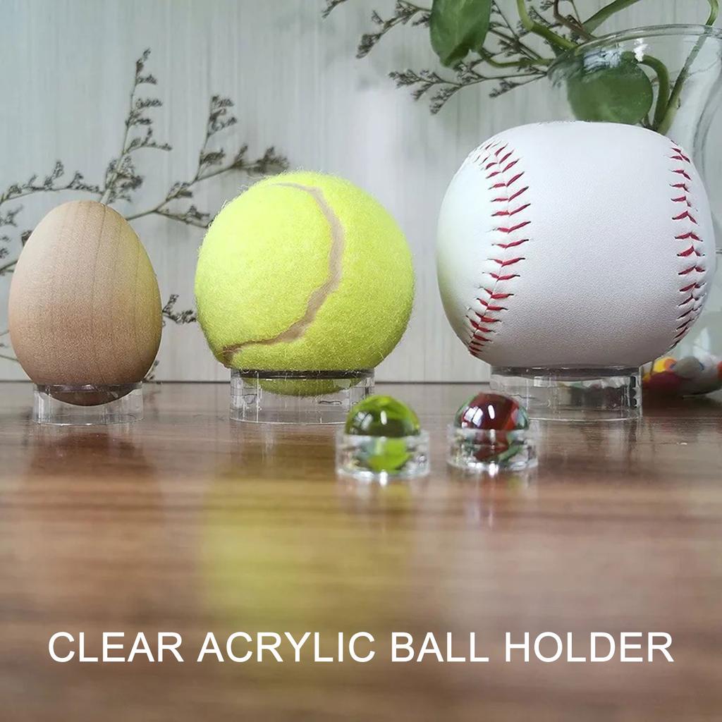 10Pcs Baseball Display Stand Clear Rings Sphere Stand Round Plastic Display Holder for Golf Baseball Softball